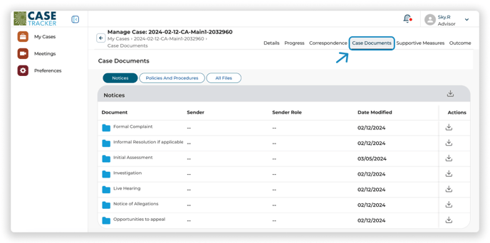 Case Documents_Advisor