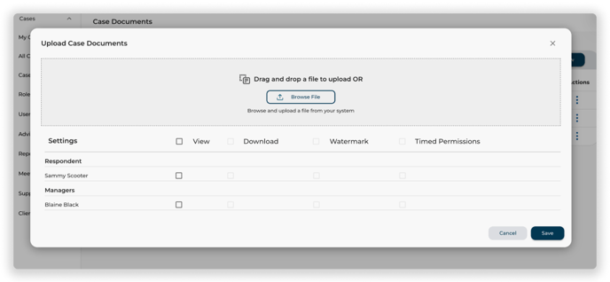 Case Documents_Upload window