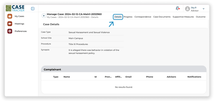 Case details_Advisor