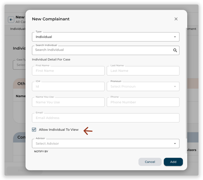 New Case_Party permissions